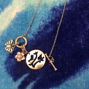 Sterling silver necklace, toggle closure